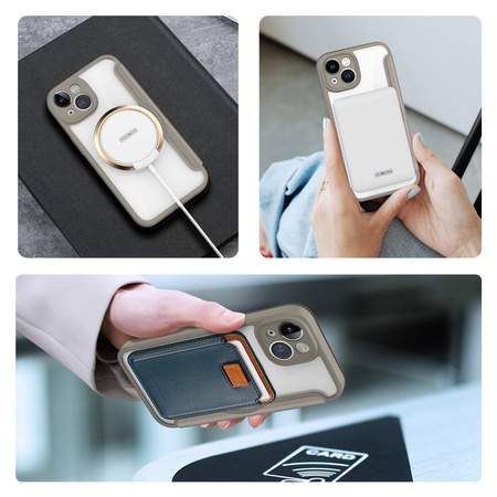 Dux Ducis Skin X Pro etui iPhone 14 magnetyczny pokrowiec MagSafe z klapką beżowy