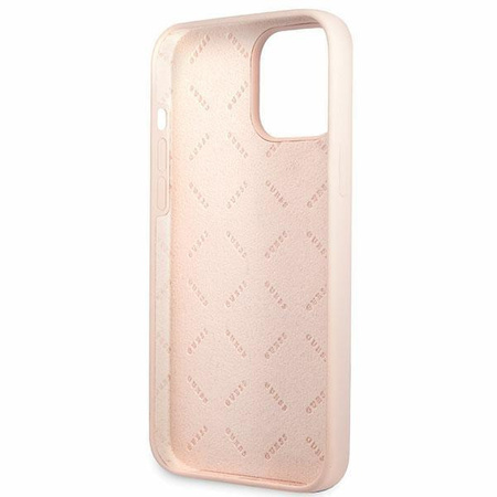Etui Guess GUHCP13XLSLMGLP na iPhone 13 Pro Max 6.7" jasnoróżowy/light pink hardcase Silicone Script Gold Logo