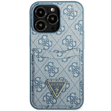 Guess GUHCP13LP4TPB iPhone 13 Pro / 13 6,1" niebieski/blue hardcase 4G Triangle Logo Cardslot