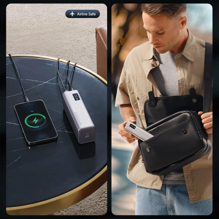Powerbank Cuktech CUKP200XGLGR 100W 20000mAh 2 x USB-C 1 x USB-A - szary