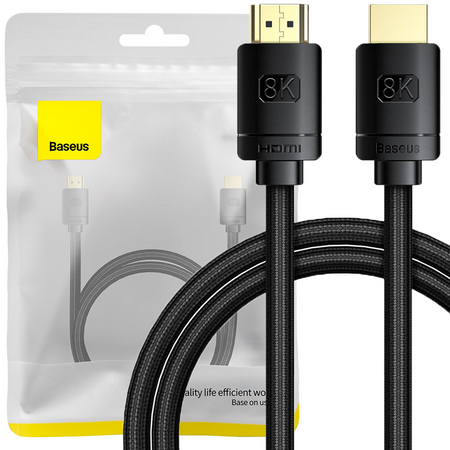 Baseus High Definition Series kabel HDMI 2.1 8K 60Hz 1,5m czarny (WKGQ040101)