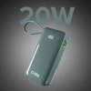 Powerbank SBS 10000 mAh 20W z wbudowanym kablem USB-C i wyświetlaczem cyfrowym - szary