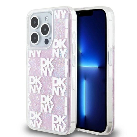 DKNY ETUI HARDCASE DO IPHONE 15 PRO 6.1 LIQUID GLITTER MULTILOGO