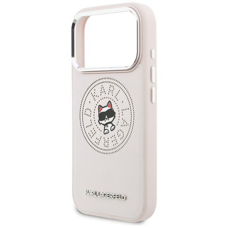Etui Karl Lagerfeld Point & Choupette    Sketch MagSafe do iPhone 17 Pro różowy