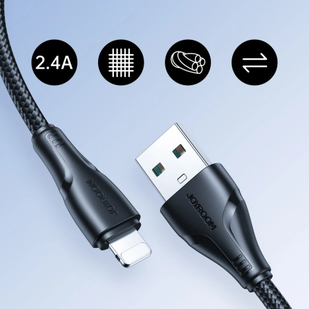 Joyroom kabel USB - Lightning 2.4A Surpass Series 3 m czarny (S-UL012A11)
