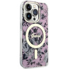 Etui Guess GUHMP14LHCFWSP na iPhone 14 Pro - różowe Flower MagSafe