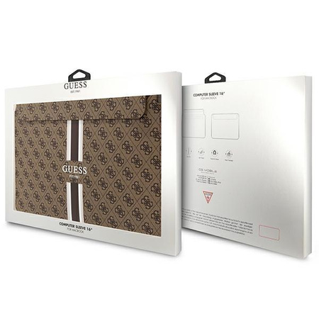 Etui Guess GUCS16P4RPSW 16" brązowy/ brown 4G Printed Stripes