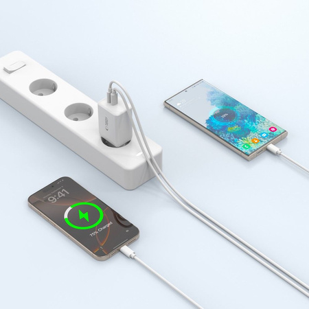 TECH-PROTECT ŁADOWARKA SIECIOWA 2-PORTOWA PD45W DO SMARTFONÓW NETWORK BIAŁA