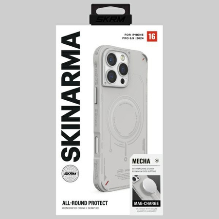 Skinarma etui Mecha iPhone 16 Pro Max    6.9 Magnetic Charging jasno szary/light grey