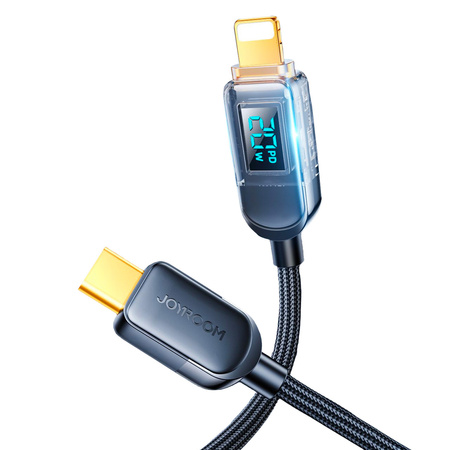 Joyroom kabel USB C - Lightning 20W z wyświetlaczem mocy ładowania 1,2 m czarny (S-CL020A4)