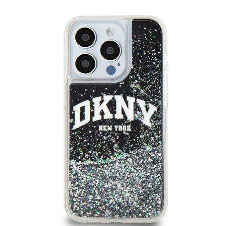 DKNY ETUI HARDCASE DO IPHONE 13 PRO Z LIQUID GLITTER I WIELKIM LOGO BIG