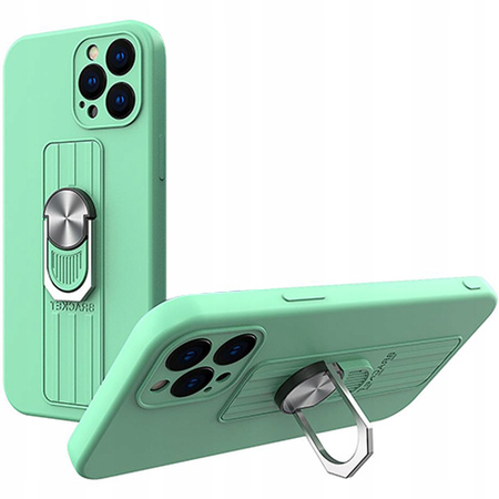 Ring Case silikonowe etui z uchwytem na palec i podstawką do iPhone 12 mini miętowy