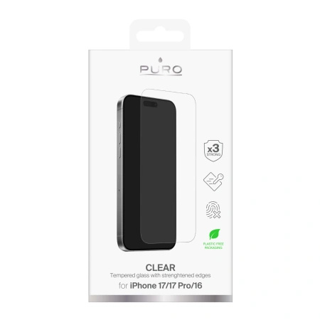 PURO SZKŁO HARTOWANE DO IPHONE 17 17 PRO 16 OCHRONNE NIE ZATRZYMUJE