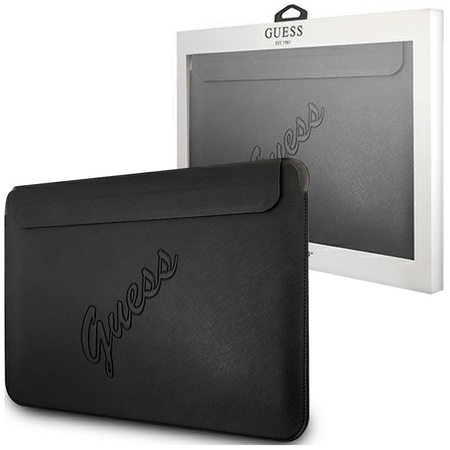 Guess Sleeve GUCS13PUSASBK 13" czarny /black Saffiano Script