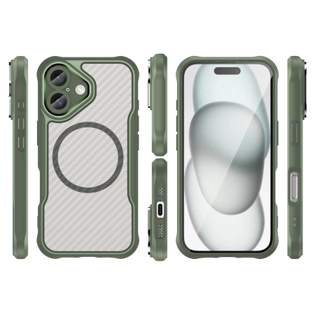 HURTEL ETUI SILIKONOWE CASE POKROWIEC DO MAGSAFE IPHONE 16 ZIELONE LEADING
