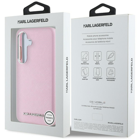 KARL LAGERFELD POKROWIEC MAGNETYCZNY DO SAMSUNG GALAXY S25 Z ELONGATED LOGO