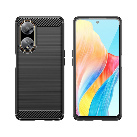 Elastyczne etui wzór karbon do Oppo A98 5G Carbon Case - czarne