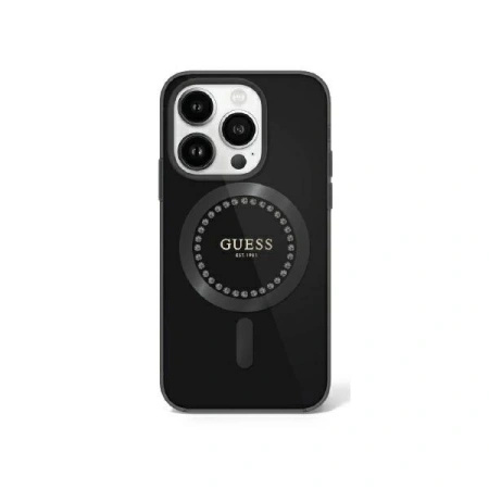GUESS ETUI HARDCASE IML RHINESTONES DO MAGSAFE DO IPHONE 16 PRO 6.3