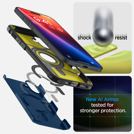 SPIGEN TOUGH ARMOR DO IPHONE 16 ETUI Z WZMOCNIONĄ OCHRONĄ I FUNKCJĄ