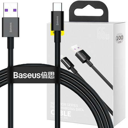 Baseus Superior kabel USB - USB Typ C 66 W (11 V / 6 A) Huawei SuperCharge SCP 1 m czarny (CATYS-01)