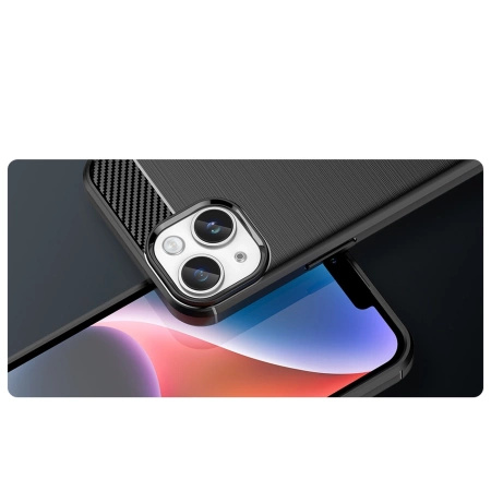 HURTEL ELASTYCZNE ETUI DO IPHONE 14 PLUS CARBON CASE POKROWIEC NA PLECKI