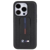 Etui BMW Grip Stand Smooth & Perforated na iPhone 15 Pro Max - czarne