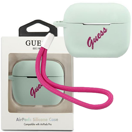 Guess GUACAPLSVSBF AirPods Pro cover niebieski fuksja/blue fuschia Silicone Vintage