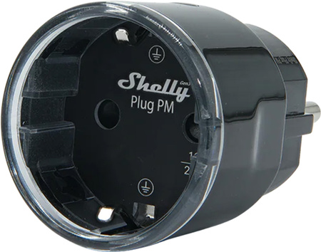 Inteligentne gniazdko 13A Shelly Plug PM Gen3 Matter czarny