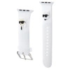 Pasek Karl Lagerfeld 3D Rubber Karl&Choupette Heads na Apple Watch 42/44/45/49mm - biały