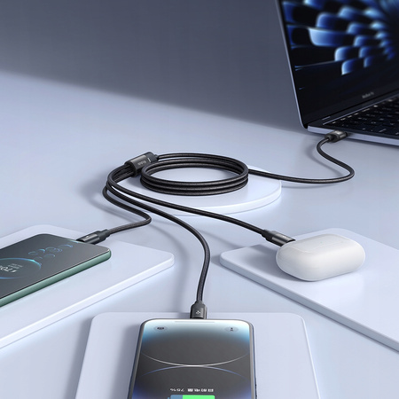 MCDODO 3IN1 USB CABLE FAST CHARGING USB-C LIGHTNING MICRO USB QC 1M LED