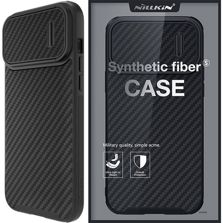 Nillkin Synthetic Fiber S Case etui iPhone 14 z osłoną na aparat czarny