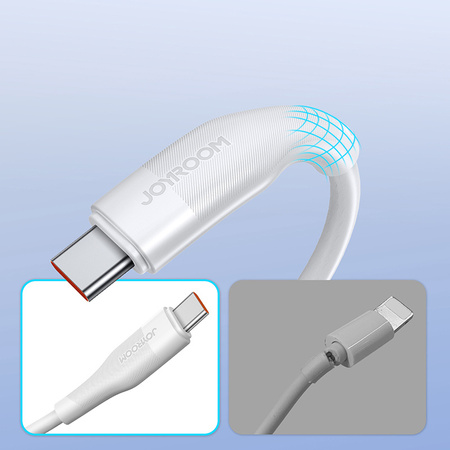 Joyroom kabel USB - USB Typ C do szybkiego ładowania / transmisji danych 6A 1m biały (S-1060M12)