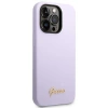 Etui Guess Silicone Vintage Gold Logo na iPhone 14 Pro - fioletowe