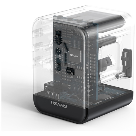 USAMS ŁADOWARKA SIECIOWA TRAVEL ADAPTER CC309 2XUSB-C 25W DO IPHONE 12 13