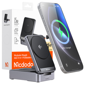 MCDODO ŁADOWARKA INDUKCYJNA 3W1 MAGSAFE STACJA DOKUJĄCA DO APPLE IPHONE QI2