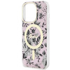 Etui Guess GUHMP14LHCFWSP na iPhone 14 Pro - różowe Flower MagSafe