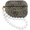 Etui Guess 4G Pearl Strap do AirPods Pro 3 brązowy