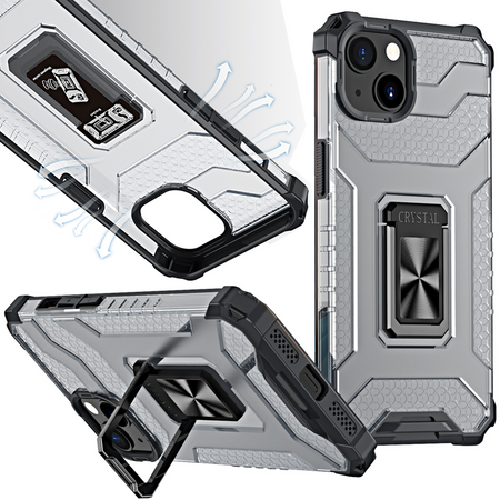 Crystal Ring Case pancerne hybrydowe etui pokrowiec + magnetyczny uchwyt iPhone 12 mini czarny