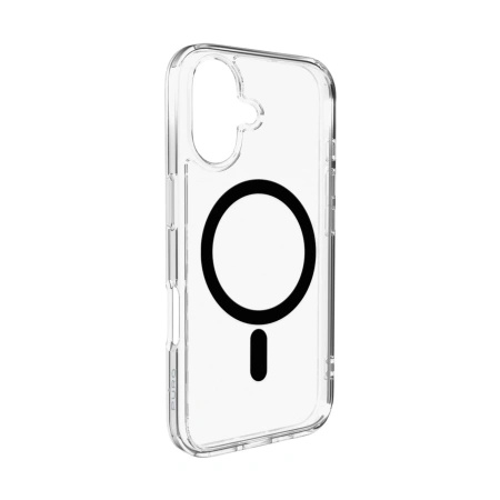 Etui Puro Lite Mag TPU+PC kompatybilne z MagSafe na iPhone 17 - przezroczyste z czarnym pierścieniem