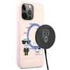 Karl Lagerfeld KLHMP13LSSKCI iPhone 13 Pro / 13 6,1" hardcase jasnoróżowy/light pink Silicone Ikonik Karl & Choupette Magsafe
