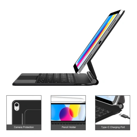 Etui Tech-Protect Smartcase Magnetic z klawiaturą na iPad 10.9” 2022 / iPad 11” 2025 - czarne