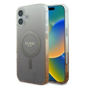 GUESS POKROWIEC HARDCASE DO IPHONE 16 PLUS DO MAGSAFE GLITTER GRADIENT