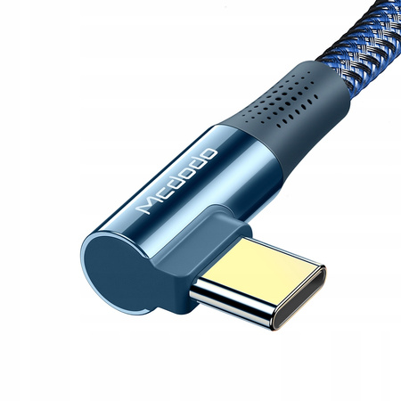 Kabel do telefonu, komputera, Kątowy, USB-C, PD 2.0, QC 4.0, 5A, 100W, 2M, niebieski, Mcdodo
