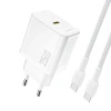 Ładowarka sieciowa Dudao A27CEU PD 25W GaN SB-C z kablem USB-C - biała