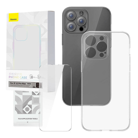 BASEUS ETUI CASE Z SZKŁEM HARTOWANYM DO IPHONE 12 PRO MAX ZESTAW OCHRONNY