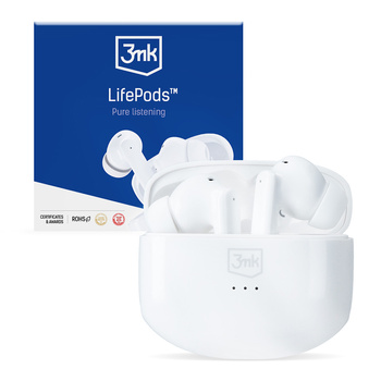 3MK LIFEPODS BEZPRZEWODOWE SŁUCHAWKI DO SMARTFONÓW IPHONE ANDROID 10H PRACY