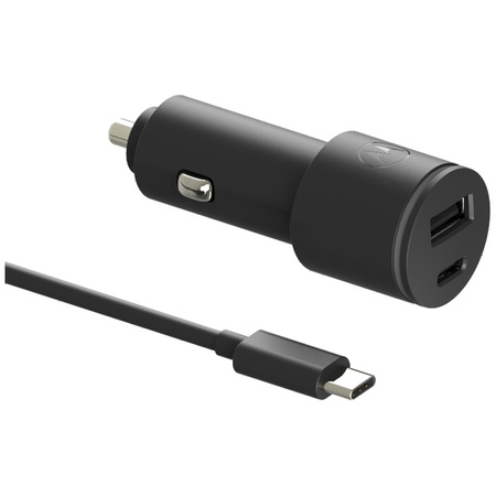 Ładowarka samochodowa Motorola           TurboPower 45W Dual USB-A/USB-C z kablem USB-C 1m czarny
