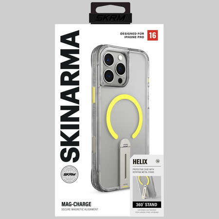 Etui Skinarma Helix do iPhone 16 Pro     Magnetic Charging 360 Rotating Stand przezroczysty