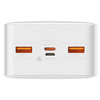 Baseus Bipow powerbank z szybkim ładowaniem 30000mAh 20W biały (Overseas Edition) + kabel USB-A - Micro USB 0.25m biały (PPBD050402)