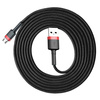 Baseus Cafule Cable wytrzymały nylonowy kabel przewód USB / micro USB 1.5A 2M czarno-czerwony (CAMKLF-C91)